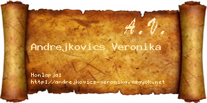 Andrejkovics Veronika névjegykártya
